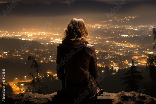 Capturing the city lights from Mulholland Drive.  - stock photo concepts photo