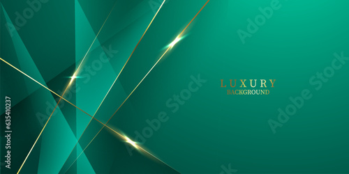 green abstract background design with elegant golden elements vector illustration
