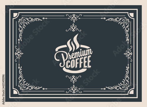 Vintage coffee cafe badge emblem logo icon concept template