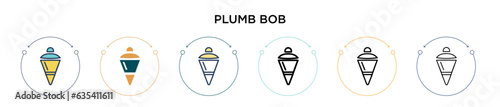 Plumb bob icon in filled, thin line, outline and stroke style. Vector illustration of two colored and black plumb bob vector icons designs can be used for mobile, ui, web