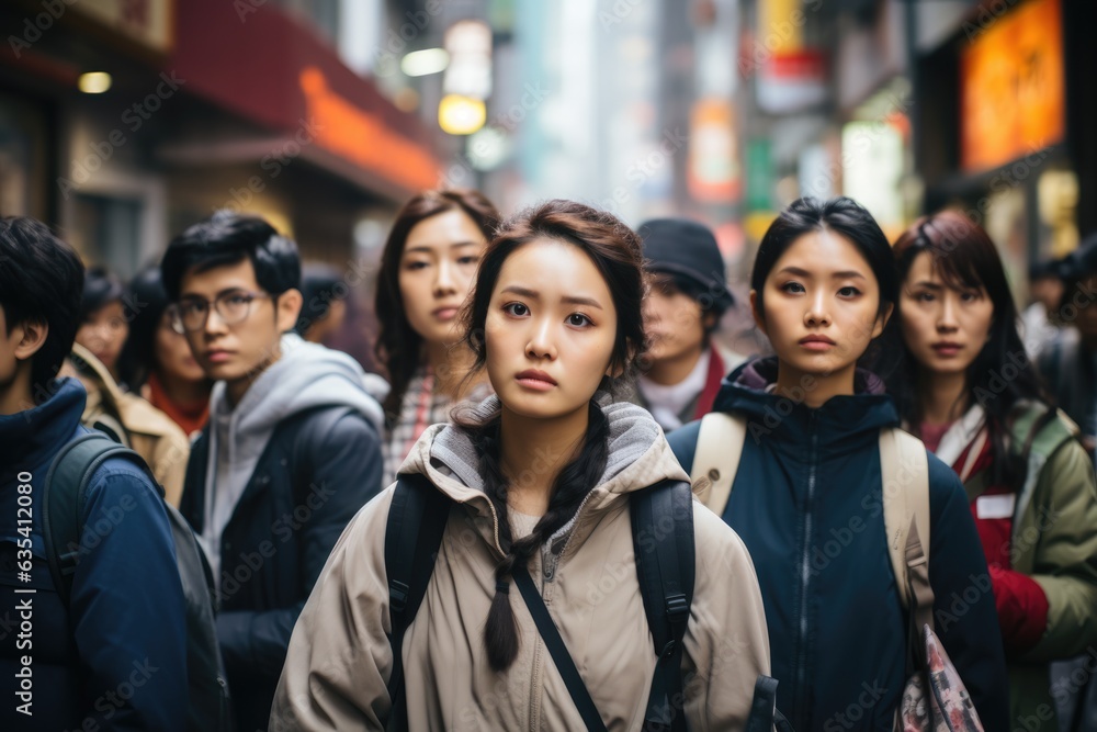 Exploring the Shibuya district in Tokyo - stock photo concepts