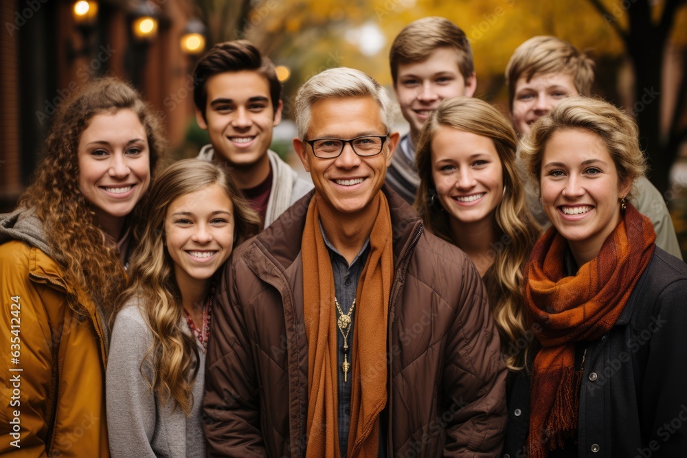 Fall Family Reunion Extended family gathering - stock photo concepts Fall Family Reunion Extended family gathering - stock photo concepts