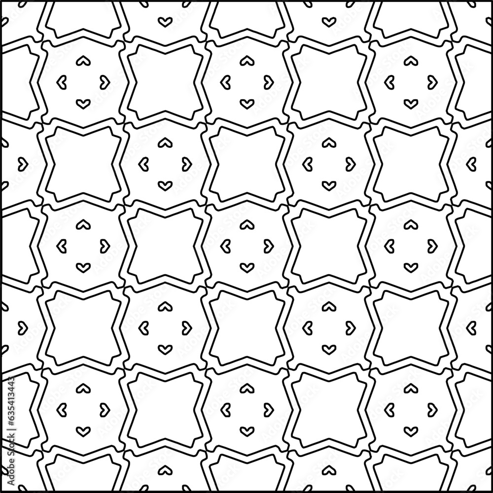 Obraz premium Vector pattern with symmetrical elements . Modern stylish abstract texture. Repeating geometric tiles from striped elements.Black and white pattern.