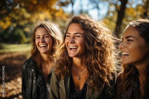 Joyful Laughter Group of friends laughing together - stock photo concepts