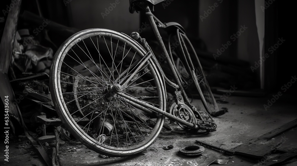 Broken Bicycle in the Streets