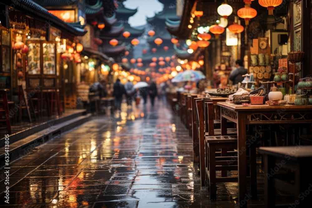 Navigating through the bustling streets of Chinatown - stock photo concepts