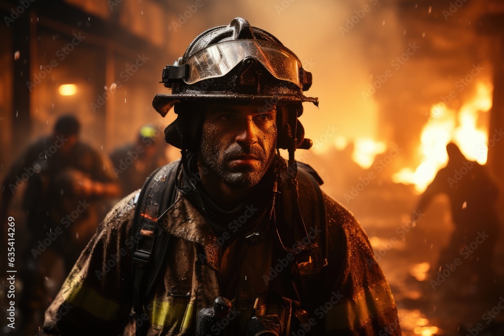 Resolute Courage Firefighter - stock photo concepts Resolute Courage Firefighter - stock photo concepts
