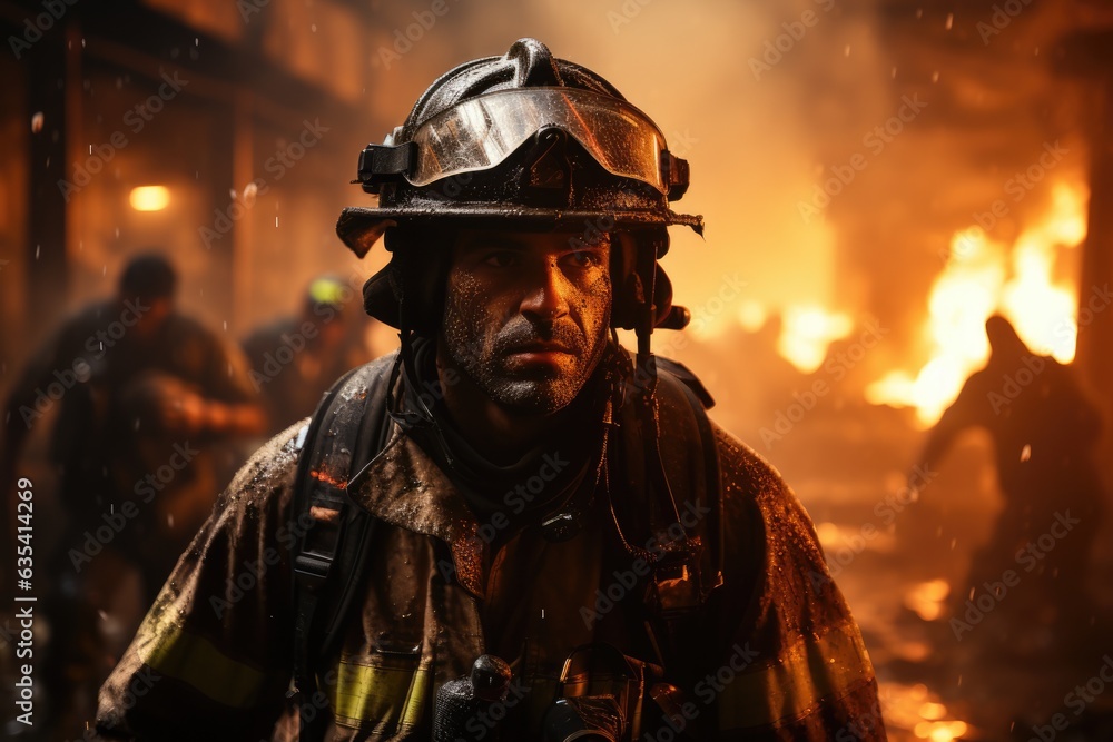 Resolute Courage Firefighter - stock photo concepts