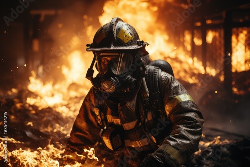Resolute Courage Firefighter - stock photo concepts