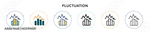 Fluctuation icon in filled, thin line, outline and stroke style. Vector illustration of two colored and black fluctuation vector icons designs can be used for mobile, ui, web