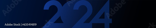 We wish you a Happy New Year 2024, modern design, Background with blue numbers for the title