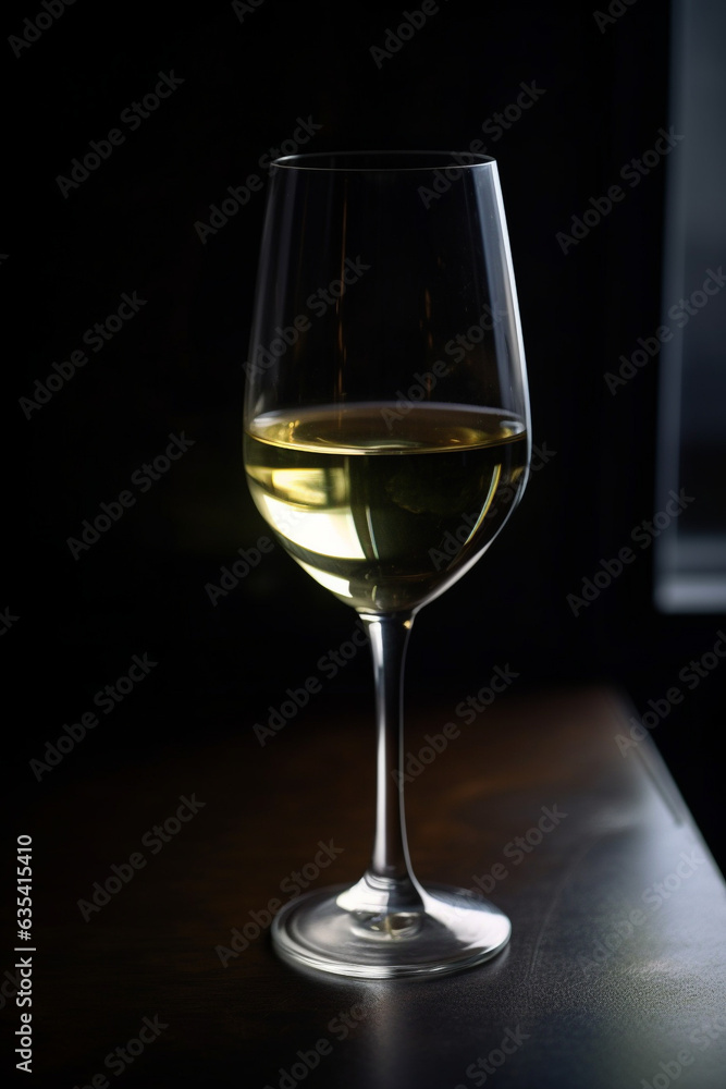 A glass of white wine generative AI