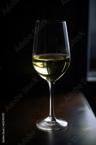 A glass of white wine generative AI