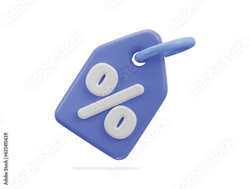 3d discount tag icon vector illustration
