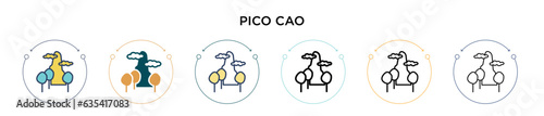Pico cao icon in filled, thin line, outline and stroke style. Vector illustration of two colored and black pico cao vector icons designs can be used for mobile, ui, web