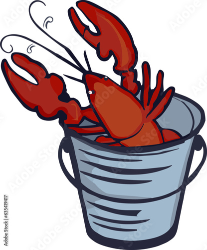 crayfish in a bucket