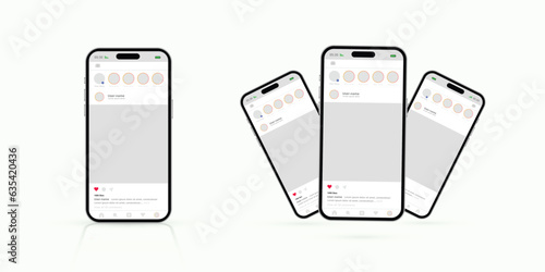 vector Instagram post mockup social media template new design with two smartphone banner or poster vector file