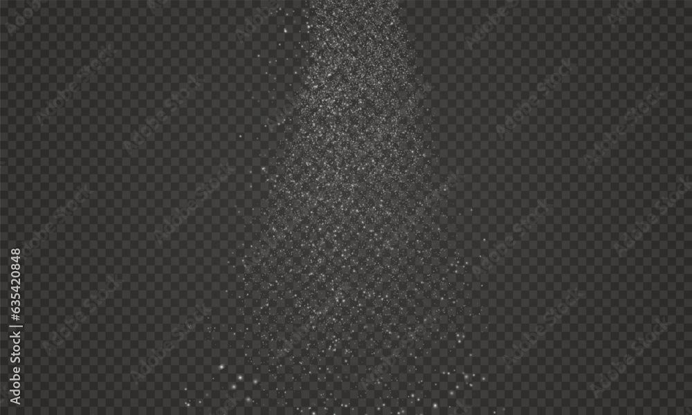 Vector Illustration of White Powder Explosion Tiny Sugar Crystal