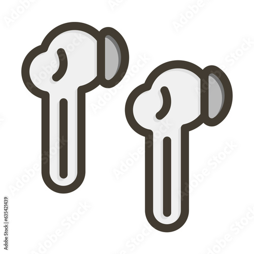 Earbuds  Vector Thick Line Filled Colors Icon Design Vector Thick Line Filled Colors Icon Design photo