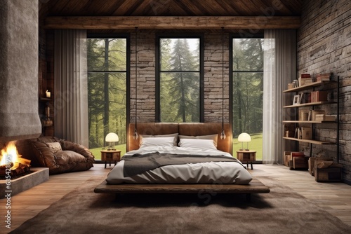 Rustic interior design of modern bedroom © Interior Design