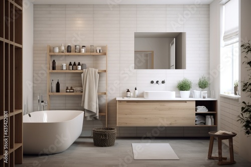 Scandinavian interior design of modern bathroom