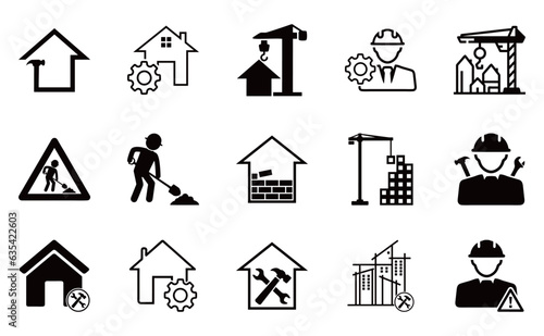 Construction icon set logo template