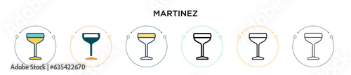 Martinez icon in filled, thin line, outline and stroke style. Vector illustration of two colored and black martinez vector icons designs can be used for mobile, ui, web