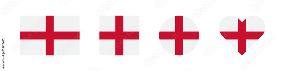 England icon. English flag signs. National badge symbol. Europe country symbols. Culture sticker icons. Vector isolated sign.