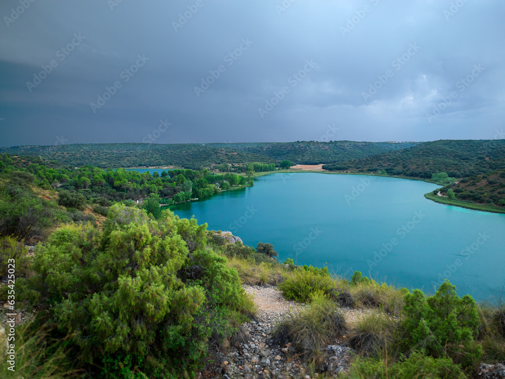 Almagro, Spain - August 31, 2021. Las Lagunas de Ruidera Natural Park.
