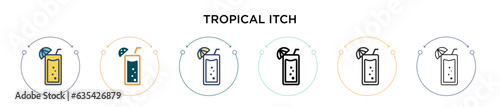 Tropical itch icon in filled, thin line, outline and stroke style. Vector illustration of two colored and black tropical itch vector icons designs can be used for mobile, ui, web