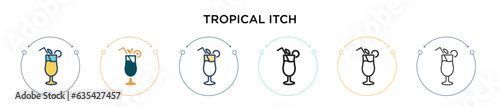 Tropical itch icon in filled, thin line, outline and stroke style. Vector illustration of two colored and black tropical itch vector icons designs can be used for mobile, ui, web