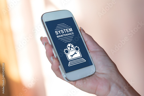 System maintenance concept on a smartphone