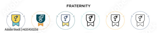 Fraternity icon in filled, thin line, outline and stroke style. Vector illustration of two colored and black fraternity vector icons designs can be used for mobile, ui, web
