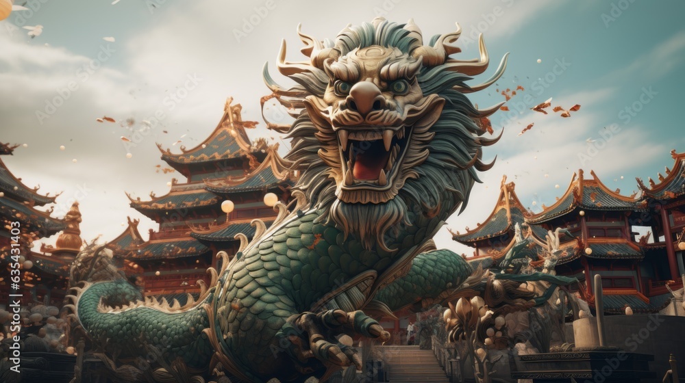 Chinese new year of the green wooden dragon Chinese new year of the green wooden dragon