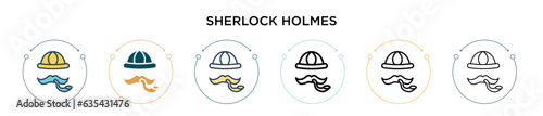 Sherlock holmes icon in filled, thin line, outline and stroke style. Vector illustration of two colored and black sherlock holmes vector icons designs can be used for mobile, ui, web