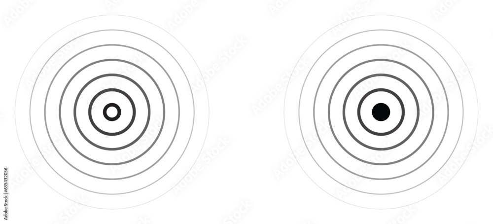 Blue radio station signal. Sound wave background. Circle spin vector background. Vector icon. Blue radio station signal. Sound wave background. Circle spin vector background. Vector icon.