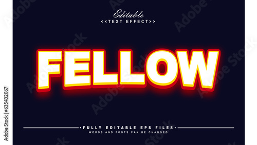 editable fellow text effect.typhography logo