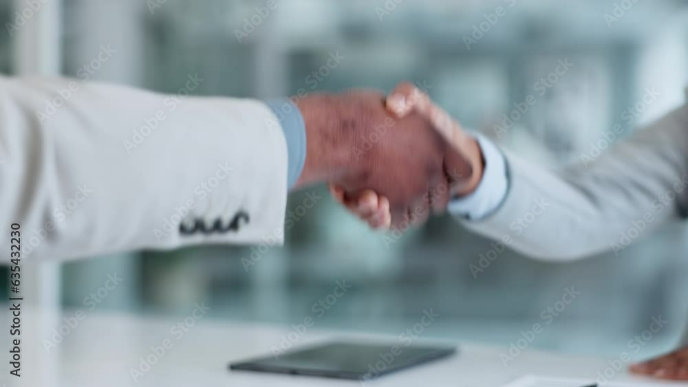 Manager, hands and business people shaking hands after a b2b meeting, success or contract agreement. Closeup, hiring or boss with handshake to welcome a worker in a partnership project deal in office Manager, hands and business people shaking hands after a b2b meeting, success or contract agreement. Closeup, hiring or boss with handshake to welcome a worker in a partnership project deal in office