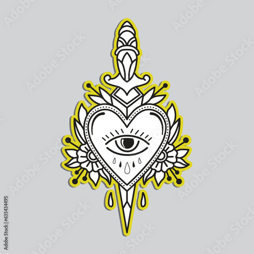 Old school Ouija tattoo vector design