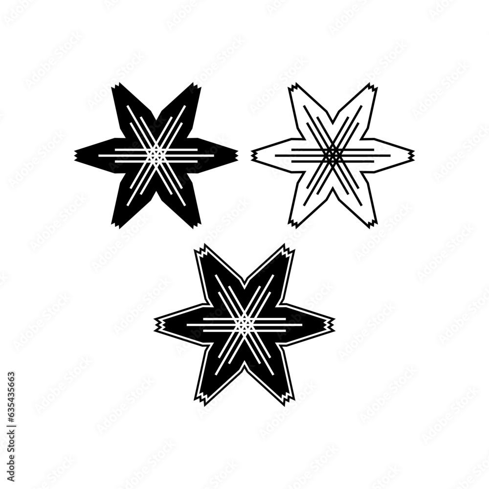 Fototapeta premium Six rays star shape logo. Abstract vector sign
