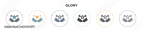 Glory icon in filled, thin line, outline and stroke style. Vector illustration of two colored and black glory vector icons designs can be used for mobile, ui, web