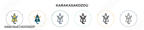 Karakasakozou icon in filled, thin line, outline and stroke style. Vector illustration of two colored and black karakasakozou vector icons designs can be used for mobile, ui, web photo