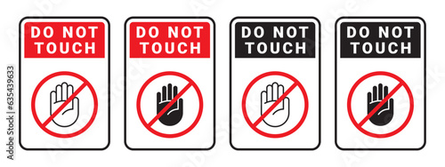 Do not touch badges. Notice do not touch. Vector scalable graphics