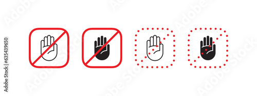 Dont touch badges. Notice do not touch. Warning sign. Vector scalable graphics