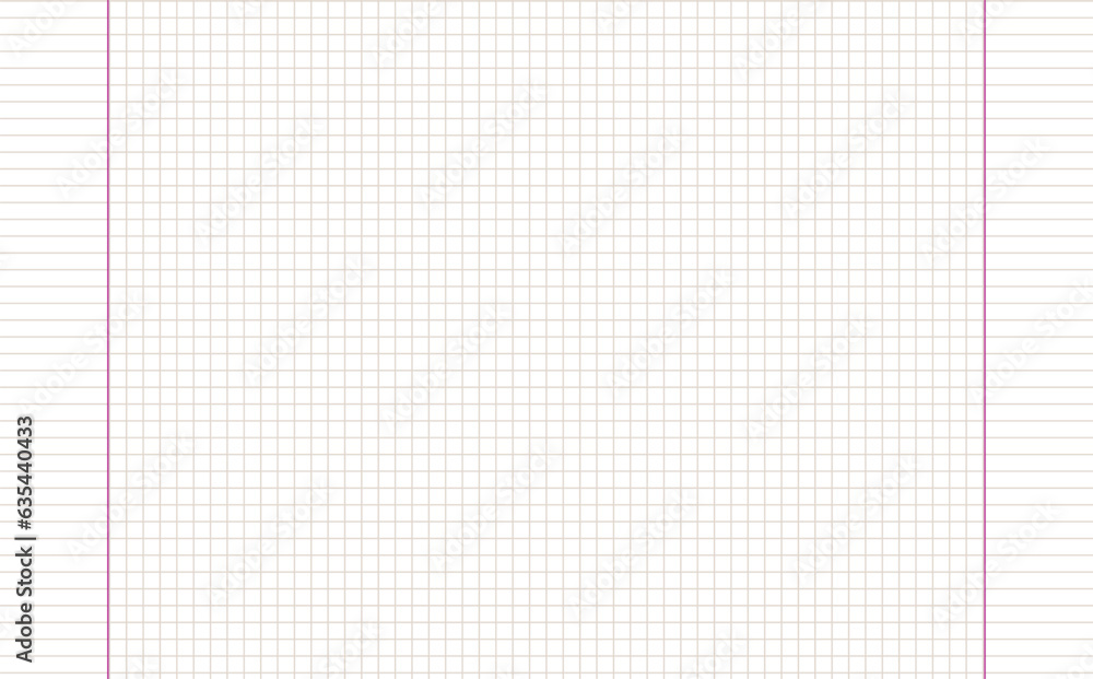Graph paper. Printable squared grid paper with color horizontal lines. Geometric background for school, textures, notebook, diary. Realistic lined paper blank size reversal A5 Graph paper. Printable squared grid paper with color horizontal lines. Geometric background for school, textures, notebook, diary. Realistic lined paper blank size reversal A5