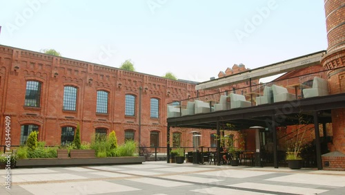 Monopolis in Łódź, Poland. Transformed factories currently housing restaurants, bakeries, art gallery, offices, and event venues. Factory Transformation, Industrial, Urban Renewal, Adaptive Reuse