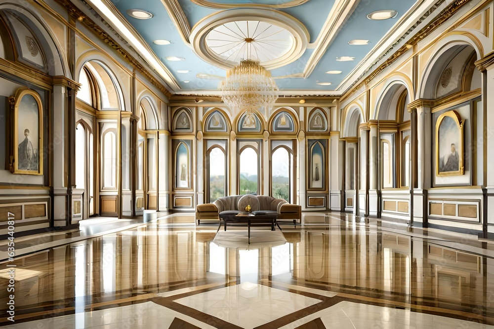 Embracing Warmth in White Marble Luxury Palace Interiors