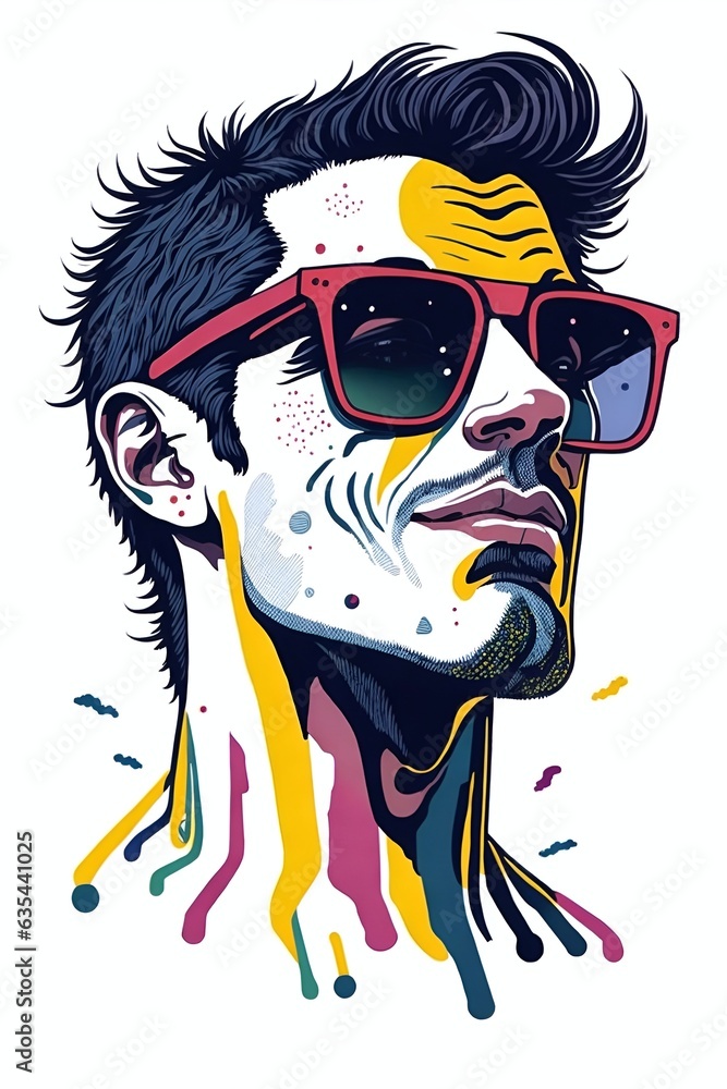 Man with sunglasses. AI generated illustration Man with sunglasses. AI generated illustration