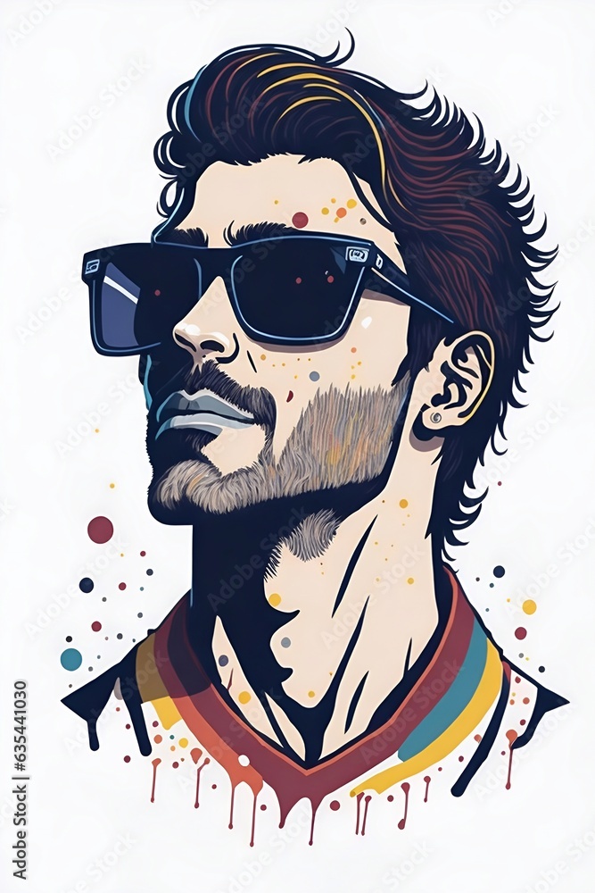 Man with sunglasses. AI generated illustration Man with sunglasses. AI generated illustration