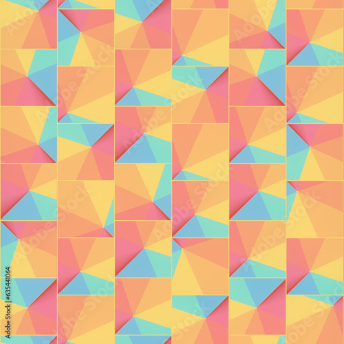 Geometric background with fancy stepped gradient. Bright abstract digital illustration. 3d rendering